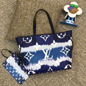 LV Escale Neverfull MM Blue m45128